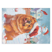 Chow Chow Winter Wonderland Weihnachtsfreude Tischdecke (Vorderseite (Horizontal))