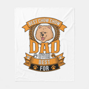 Chow Dad Hund Immer Kranz Pfotenabdrücke Fleecedecke