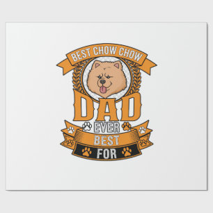 Chow Dad Hund Immer Kranz Pfotenabdrücke Geschenkpapier