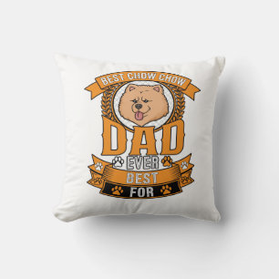 Chow Dad Hund Immer Kranz Pfotenabdrücke Kissen