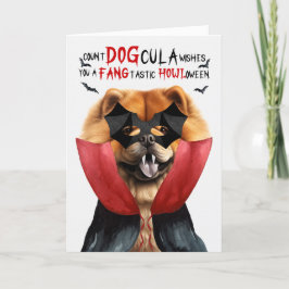 Chow Hund Funny Count DOGcula Halloween Feiertagskarte