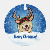 Chow Reindeer Ornament Aus Metall (Rückseite)