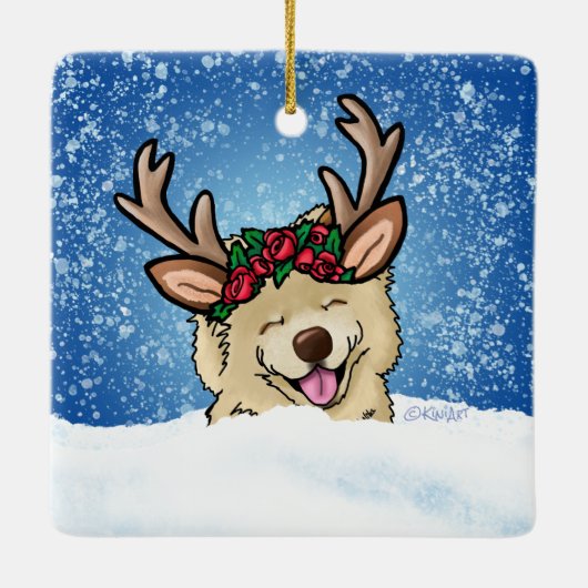 Chow Rentier Keramik Ornament (Rückseite)