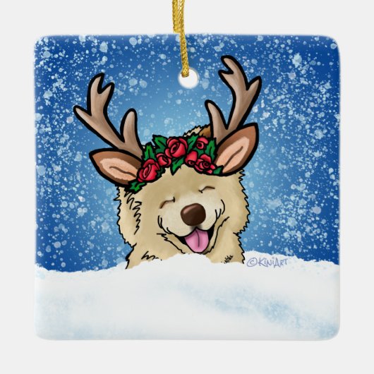 Chow Rentier Keramik Ornament (Vorderseite)