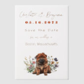 Chow Welpen Hund und Wildblumen Save the Date Pergament Einladungen (Vorderseite)
