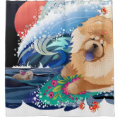 CHOWABUNGA - Chow - Showvorhang oder Hundeschau Duschvorhang (Vorderseite)