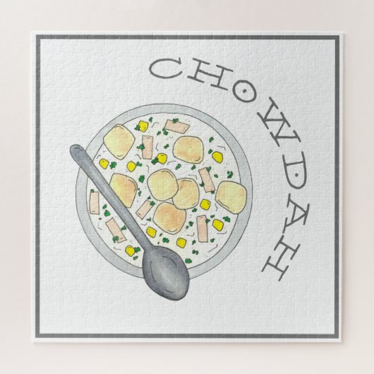 Chowdah Boston New England Clam Chowder Soup Bowl Puzzle (Horizontal)