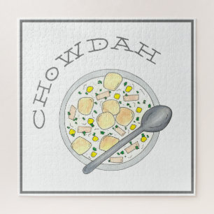 Chowdah Boston New England Clam Chowder Soup Bowl Puzzle
