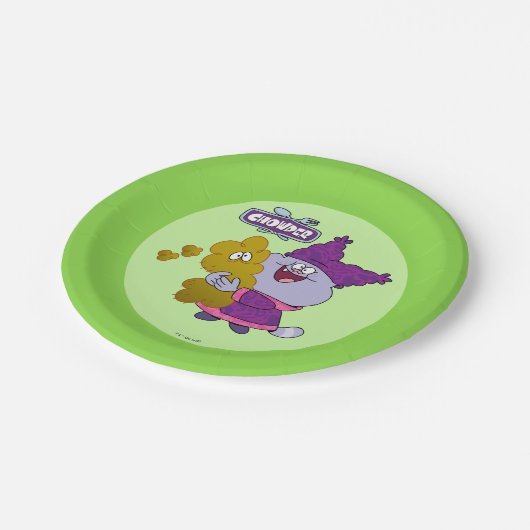 Chowder und Kimchi Pappteller (Schrägansicht)