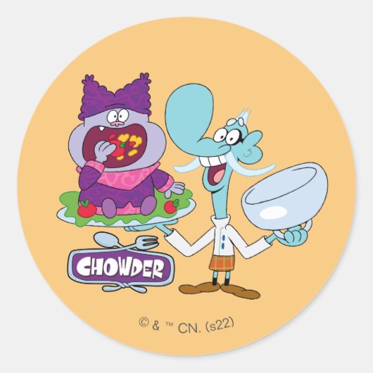 Chowder und Mung Daal Runder Aufkleber (Vorderseite)