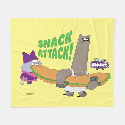 Chowder und Shnitzel Fleecedecke (Vorderseite (Horizontal))