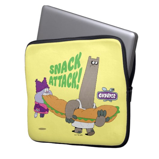 Chowder und Shnitzel Laptopschutzhülle (Vorderseite Links)