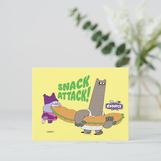 Chowder und Shnitzel Postkarte (Stehend Vorderseite)