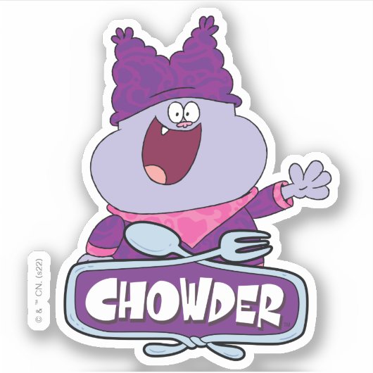 Chowder Waving Aufkleber (Vorderseite)