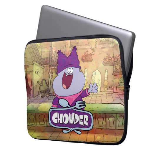 Chowder Waving Laptopschutzhülle (Vorderseite Links)