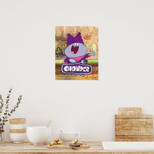 Chowder Waving Poster (Küche)
