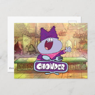 Chowder Waving Postkarte
