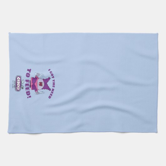 Chowy mit Gabel und Messer Geschirrtuch (Horizontal)