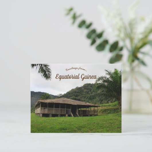 Choza oder Hütte in Äquatorialer Guinea Postkarte (Stehend Vorderseite)