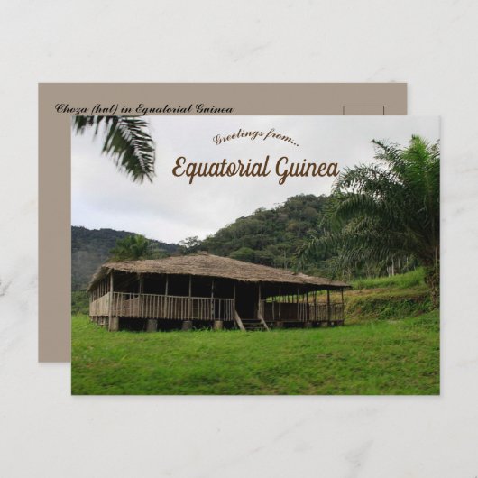 Choza oder Hütte in Äquatorialer Guinea Postkarte (Vorne/Hinten)