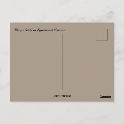 Choza oder Hütte in Äquatorialer Guinea Postkarte (Rückseite)