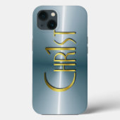 Chr1st - Dunkel gebürstetes Metall Case-Mate iPhone Hülle (Rückseite)