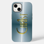 Chr1st - Dunkel gebürstetes Metall Case-Mate iPhone Hülle (Rückseite)