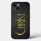 Chr1st - Gold auf gebürstetem Metall Case-Mate iPhone Hülle (Rückseite)