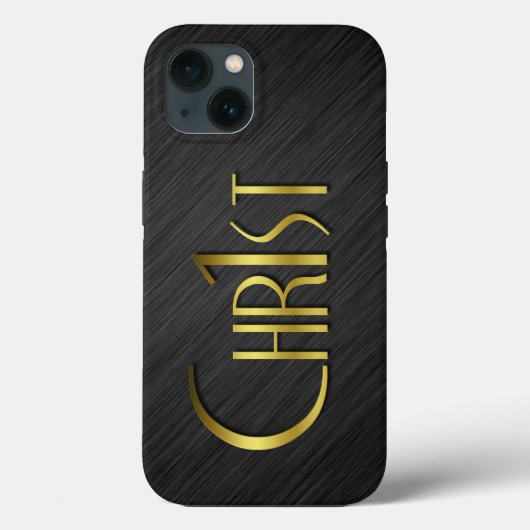 Chr1st - Gold auf gebürstetem Metall Case-Mate iPhone Hülle (Rückseite)