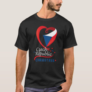 Chrastava Tschechische Republik Herzenflagge Löwen T-Shirt