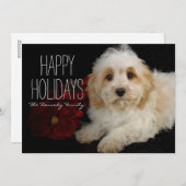 Chrirstmas Cavachon Welpe Feiertagskarte (Vorne/Hinten)