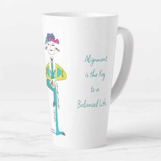 'Chris' - Alignment ist Key Yoga Latte Tasse (Rechte Ecke)
