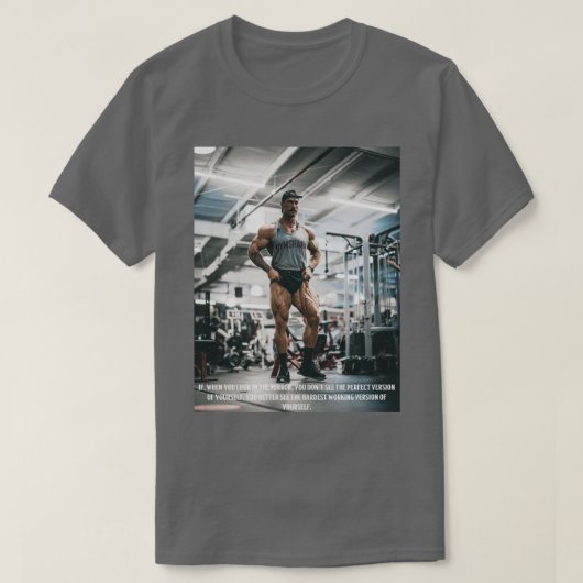 Chris Bumstead Gym Motivation Poster Wall Art T-Shirt (Design vorne)