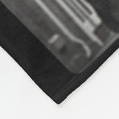 Chris Caffered Black & White Fleece Blanket (Ecke)