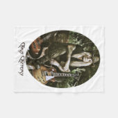 Chris Caffery Sitting mit Gitarren (oval) Fleecedecke (Vorderseite (Horizontal))