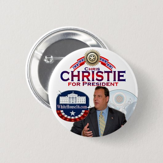 Chris Christie für Präsidenten Button (Vorne & Hinten)