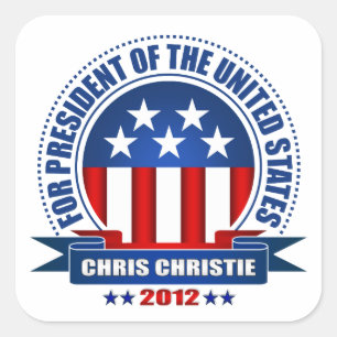 Chris Christie Quadratischer Aufkleber