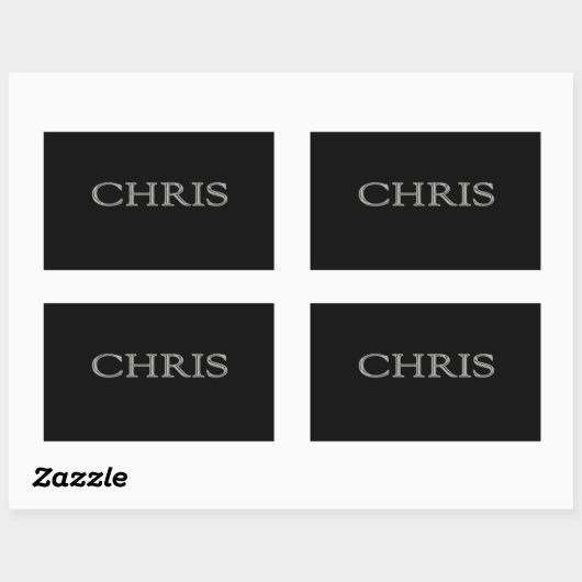 Chris Custom Raised Lettering Rechteckiger Aufkleber (Blatt)