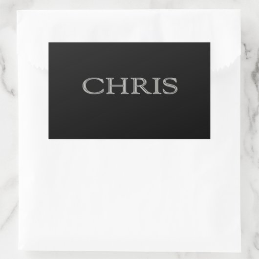 Chris Custom Raised Lettering Rechteckiger Aufkleber (Tasche)