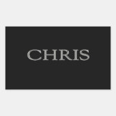 Chris Custom Raised Lettering Rechteckiger Aufkleber (Vorderseite)