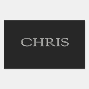 Chris Custom Raised Lettering Rechteckiger Aufkleber