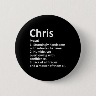 Chris Definition Personalisiert Name Funny Birthda Button
