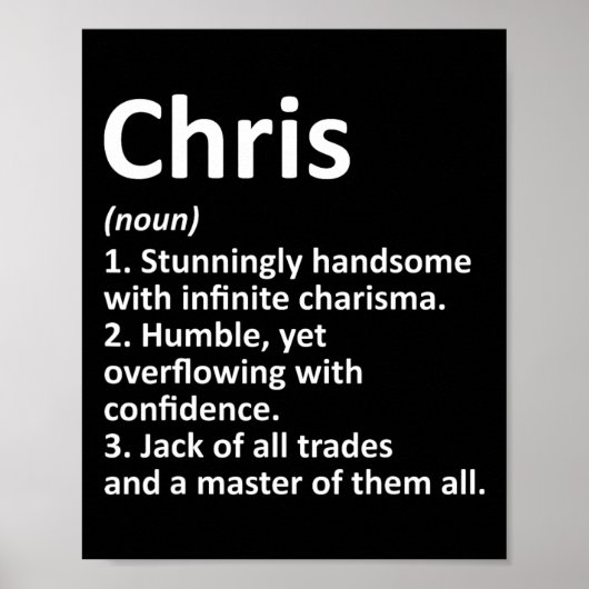 Chris Definition Personalisiert Name Funny Birthda Poster (Vorne)