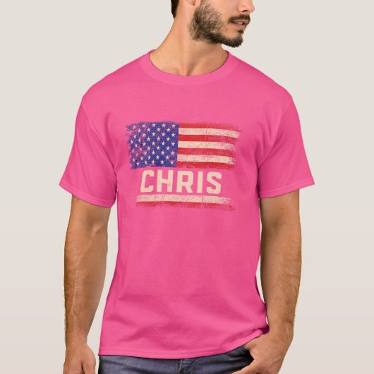 Chris First Name Shirt Chris Name American Flag (Vorderseite)