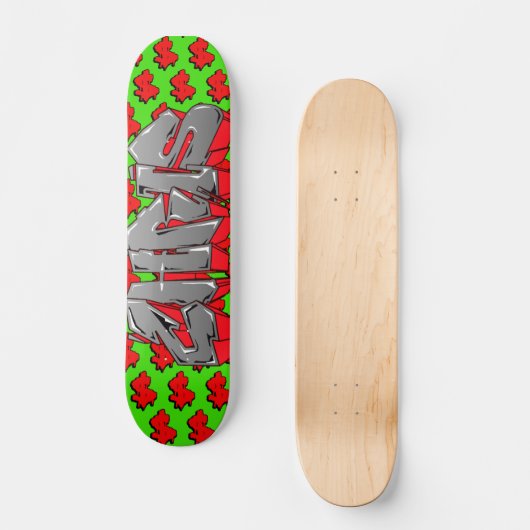 Chris Graffiti Custom Personalisiert Cash Skateboa Skateboard (Vorderseite)