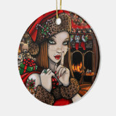 Chris Happy Holidays Traditionelle Weihnachten Keramik Ornament (Links)