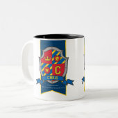 Chris Knight Schild Roter blauer Name bedeutet Tas Zweifarbige Tasse (Vorderseite Links)