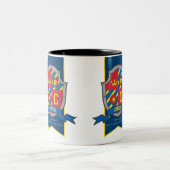 Chris Knight Schild Roter blauer Name bedeutet Tas Zweifarbige Tasse (Mittel)