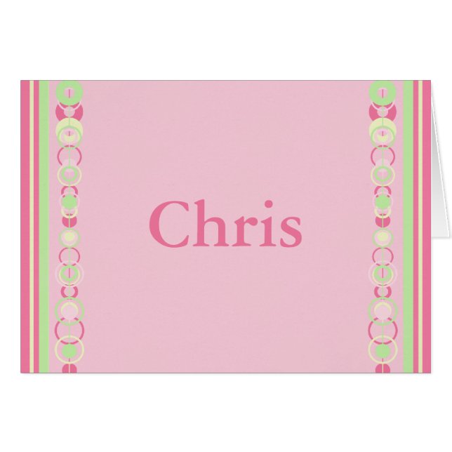 Chris Modern Circle Name Card (Vorderseite (Horizontal))