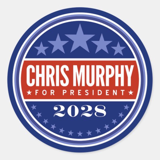 Chris Murphy für Präsident 2028 Runder Aufkleber (Vorderseite)